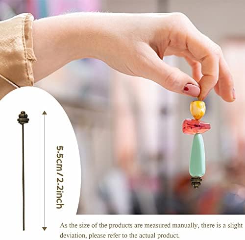 Ecloud Shop 50 x Metal Nail Needles 55 mm Flower Colour Silver