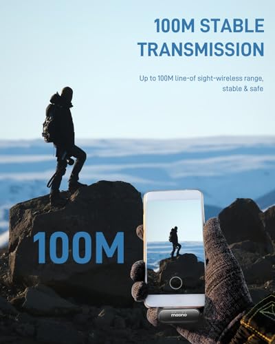 Image of MAONO Wireless Collar Mic for YouTube PC and Type C Mobile, Noise Cancellation Lapel mic with 6H Battery, 100m Transmission, Gain, Mute, Monitoring for YouTube, Vlogging, Podcasting (WM620-Black)