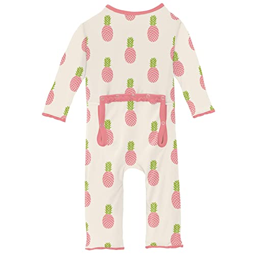 KicKee Pants Print Muffin Ruffle Coverall with Zipper, Soft Sleepwear, One-Piece Girl Clothes, Back Flap One-Piece2