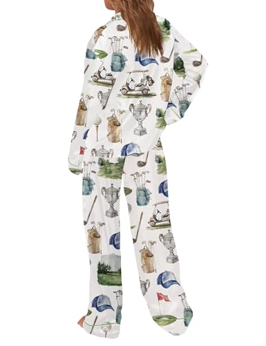 Image of SHESHOW Satin Pajamas for Women Set Long Sleeve Button Down Sleepwear 2 Piece Nightwear Women Pjs Sets Size XS-XXL