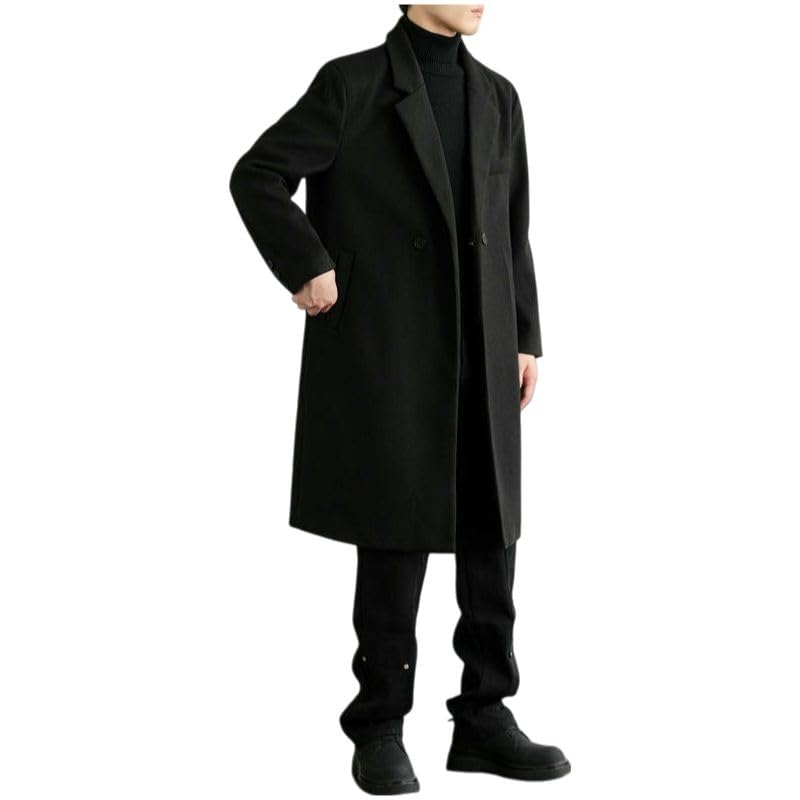 Manteau long homme style trench ample veste mi-longue saison