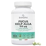 Bandini® Fucus Kelp Algae 150mcg, 365 Compresse per una Scorta Annuale, Fonte naturale di Iodio da Alghe Brune, Metabolismo Energetico, Unghie, Capelli, Senza Additivi, Senza OGM, Qualità Italiana