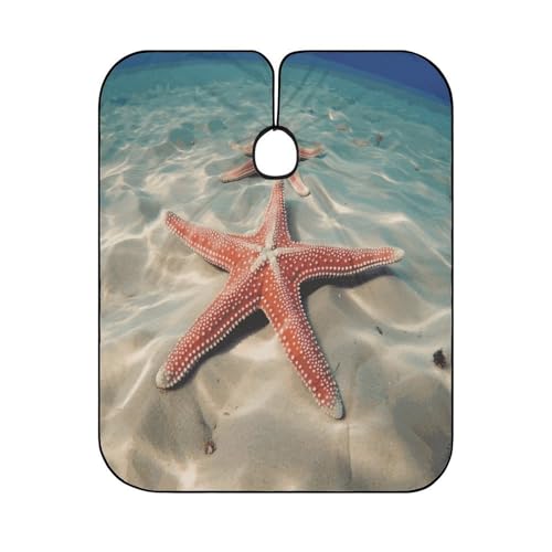 Capa para corte de cabello Ocean Starfish unisex 170x144 cm miniatura 6