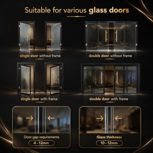 Image of Elara GX-1 Glass Door Lock with 6 Access Modes: Fingerprint, Mobile App, PIN & RFID Card, for 10-12 mm Glass Doors Lock
