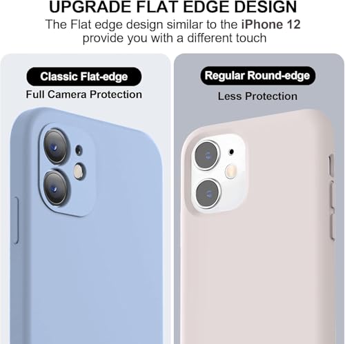 Image of DIZORO Square Candy Liquid Silicone iPhone Case Cover for iPhone 12, All Cube Series with Microfiber Lining Compatible iPhone 12 (6.1 inch Carolina)