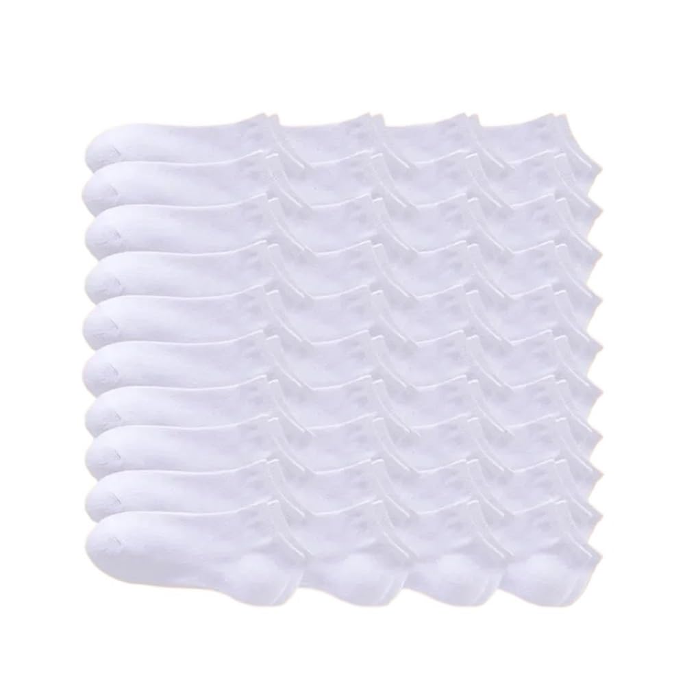 Chaussettes bateau hommes lot de 40 paires anti-transpiration blanches