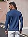 COOFANDY Mens Polo Knit Sweater Button Sweater Classic Winter Fall Business Casual Sweaters Dark Blue