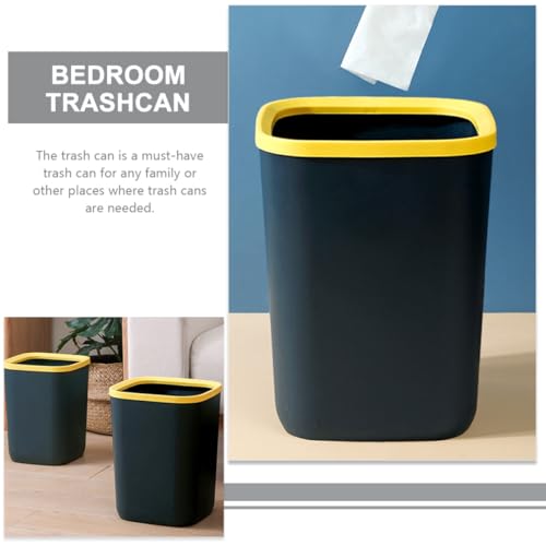 Caneca de basura cuadrada 10L azul oscuro de plástico miniatura 5