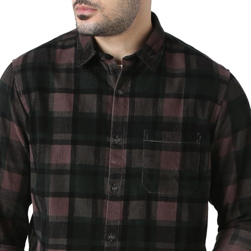 Image of Spykar Men's Slim Fit N /A Full Sleeve Checked Casual Shirts