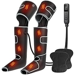 CINCOM Leg Massager with Heat, Air Compression Leg Massager for Circulation, Full Leg Massager with 3 Heats 3 Modes 3 Intensities Sequential Compression Device Father's Mother's Day Gifts