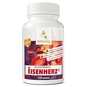 IJzer hooggedoseerd celtuning Ijzerhart® IJzer Vitamine C-complex veganistisch met foliumzuur & vitamine B – B2, B6, B12…