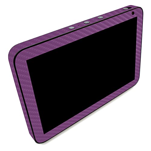 Image of MightySkins Carbon Fiber Skin Compatible with Amazon Echo Show 8 (Gen 2) - Solid Purple | Protective, Durable Textured Carbon Fiber Finish | Easy to Apply | Made in The USA