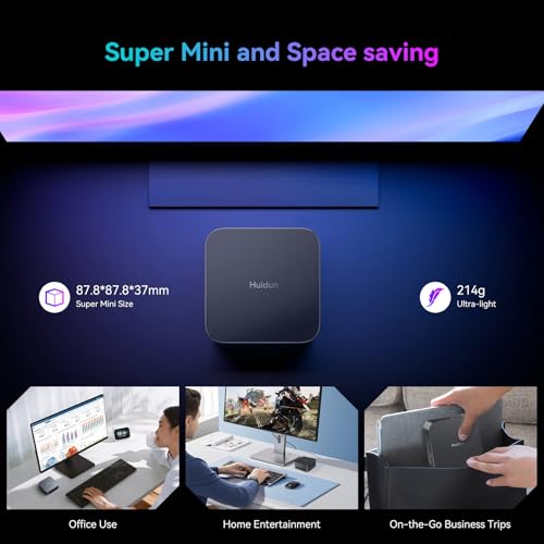 Huidun H20 Mini PC Intel 12th Gen N97(Beat N95/N100,up to 3.6GHz) Mini Computers 16GB LPDDR5 512GB SSD Windows 11 Pro Mini Desktop PC,Triple HDMI 4K,USB 3.0,WiFi 6,BT 5.2,for Business and Office - Image 6