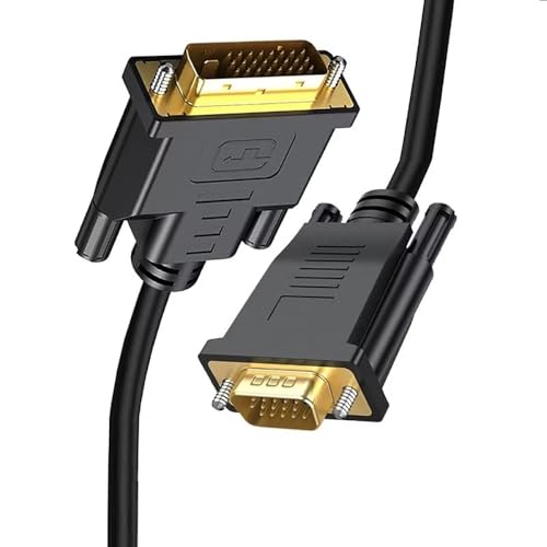 Image of ETZIN DVI to VGA Cable, Active DVI 24+1 to VGA Adapter Cable, DVI-D Male to VG-A Male Converter with Chip, Compatible with DV-I Desktop PC DVD to 15 Pin D-SUB VGA Monitor HDTV Projector EPL-1425CC
