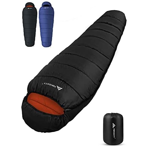 Forceatt Schlafsack Winter, -10 ℃ Bis 20 ℃ Mumienschlafsack Leichtes 4 Jahreszeiten Cover