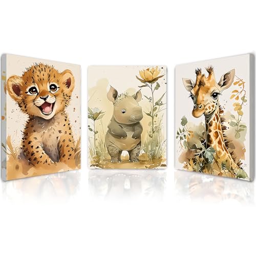 Art mural pour chambre d'enfant avec animaux mignons Qiukoo déco salon
