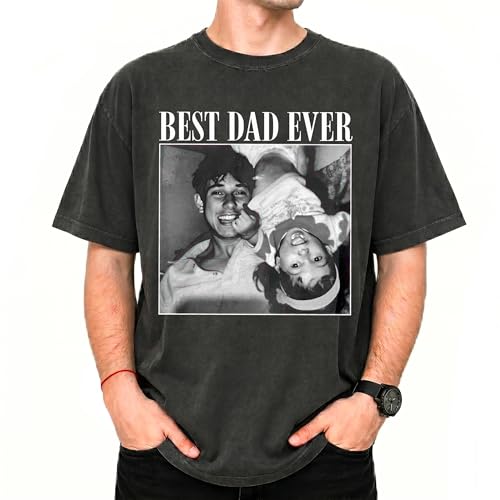 UrbanNEST Personalized Dad Photo Shirt Hoodie Sweatshirt for Men Custom Best Dad Ever Shirt with Picture Papa Sweatshirt Custom Photo Tshirt Papa Gifts Gifts for Father Fathers Day 1