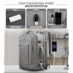 Carry On Backpack, 50L Extra Travel Laptop Backpack for Men Women, Big Bag Business Travel Essentials Gifts for men, 17 Inch Laptop Backpack Computer Bag Gifts for Him Men, Grey - Image 5