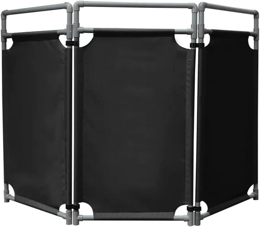 Foldable 3-Panel Safety Barricade Gate - Portable PVC Barrier for Crowd Control & Engineering Repairs, Caution Security Door, Black 175x100cm