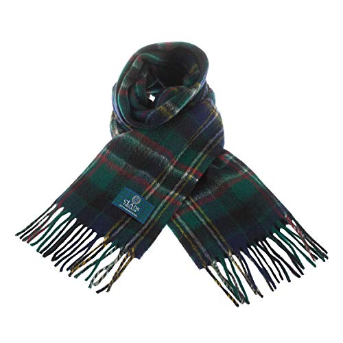 Clans Of Scotland Pure New Wool Scottish Tartan Scarf Scott Green (One Size)