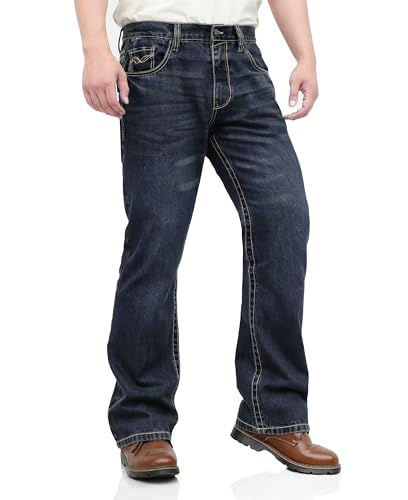 BOCOMAL FR Jeans for Summer Midweight EX-Soft Relaxed Boot Cut Vintage Washed Flame Resistant Work Pants NFPA2112 CAT2