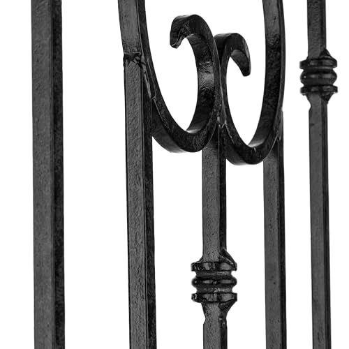 H Potter Large Garden Trellis Wrought Iron Heavy Scroll Metal Decoration Model GAR545 (Large Black)