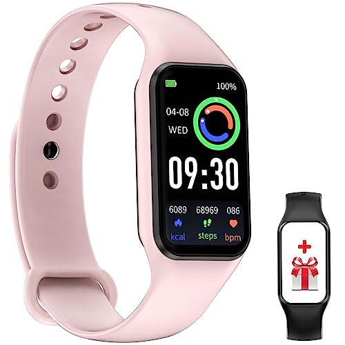 Smartwatch, Reloj Inteligente Hombre Mujer - Oxímetro (SpO2) Caloría Podómetro Sueño Pulsometro, iP68 Impermeable Pantalla de 1,47', Pulsera Actividad Compatible con Teléfonos Android e iOS (2 Correa)
