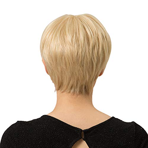 menolana Perucas de Cabelo Humano Feminino de Aparência Natural Perucas Curtas em Camadas para Festa