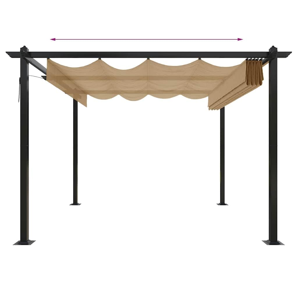 Pawilon ogrodowy 3x3 m chowany dach taupe