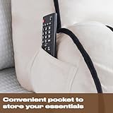 OHS Cuddle Cushion with Head Rest, Detachable Neck Roll Piped Edge Reading Pillow with Arms for Bed Sofa Super Soft Cosy High Back Support Cushion for Sitting Up in Bed, Cream - Image 4