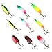 OriGlam 30pcs Colorful Metal Spinner Fishing Lures Minnow Baits, Fishing Spinner Metal Spoon Hard Baits, Crankbait Fish Hooks Tackle Salmon Catfish Bass Lures