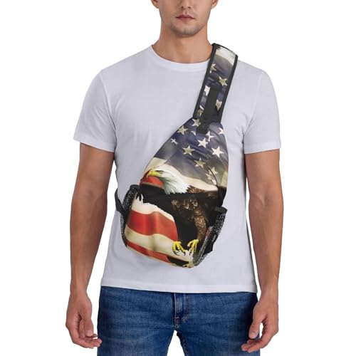 Bolso cruzado para hombre tipo bandolera con bandera americana miniatura 7