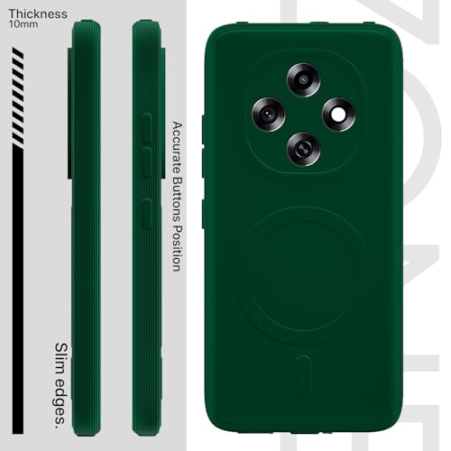 Image of Pikkme Back Cover for Oppo F31 Pro 5G Soft Matte Silicone Mag-Safe Design (Mag-Safe Not Support) Camera Protection | Slim Fit Bumper Cover (Green)