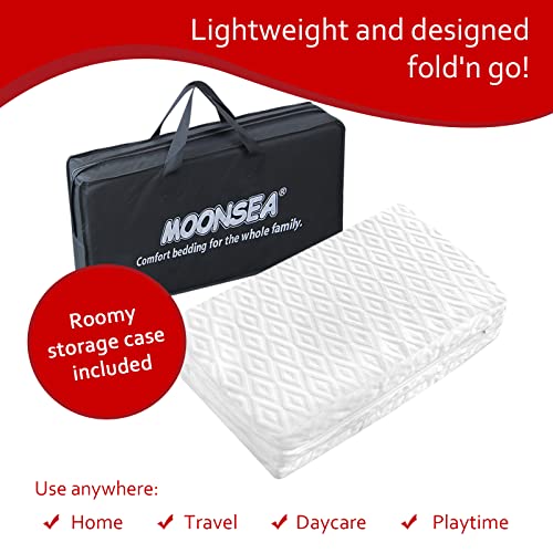 Trifold Mattress Topper Fits 4Moms Breeze Go Portable Travel Playard & Breeze Plus Playard Only, Baby Foam Mattress With Ultra Soft Jacquard Water-Resistant Cover #TOP4