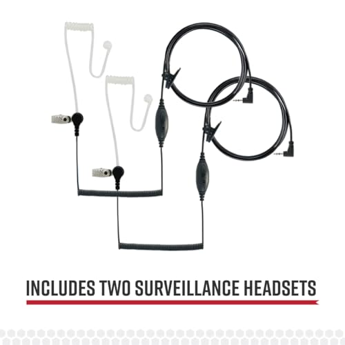 Image of Cobra GA-SV01 2P Surveillance Walkie Talkie Headset Microphone, Compatibile with All Cobra MicroTalk Two-Way Radios, Silicone Ear Tip, Black, (2-Pack)