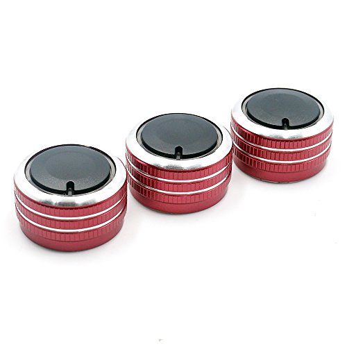 Valuetom Upgraded Car Interior A/C Fan Air Conditioning Knob Heat Control Switch Button For Toyota Tacoma VIOS (2002-2006) Vela Vitz YARIS, Replacement Knob Cover Cap Decor(Red)
