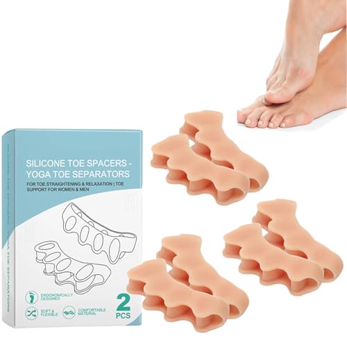 Separadores de dedos de silicona para todos los dedos, 1/2/3 pares de corrección de juanetes, separador de dedos de silicona para hombres y mujeres, separadores para dedos superpuestos, corrección de