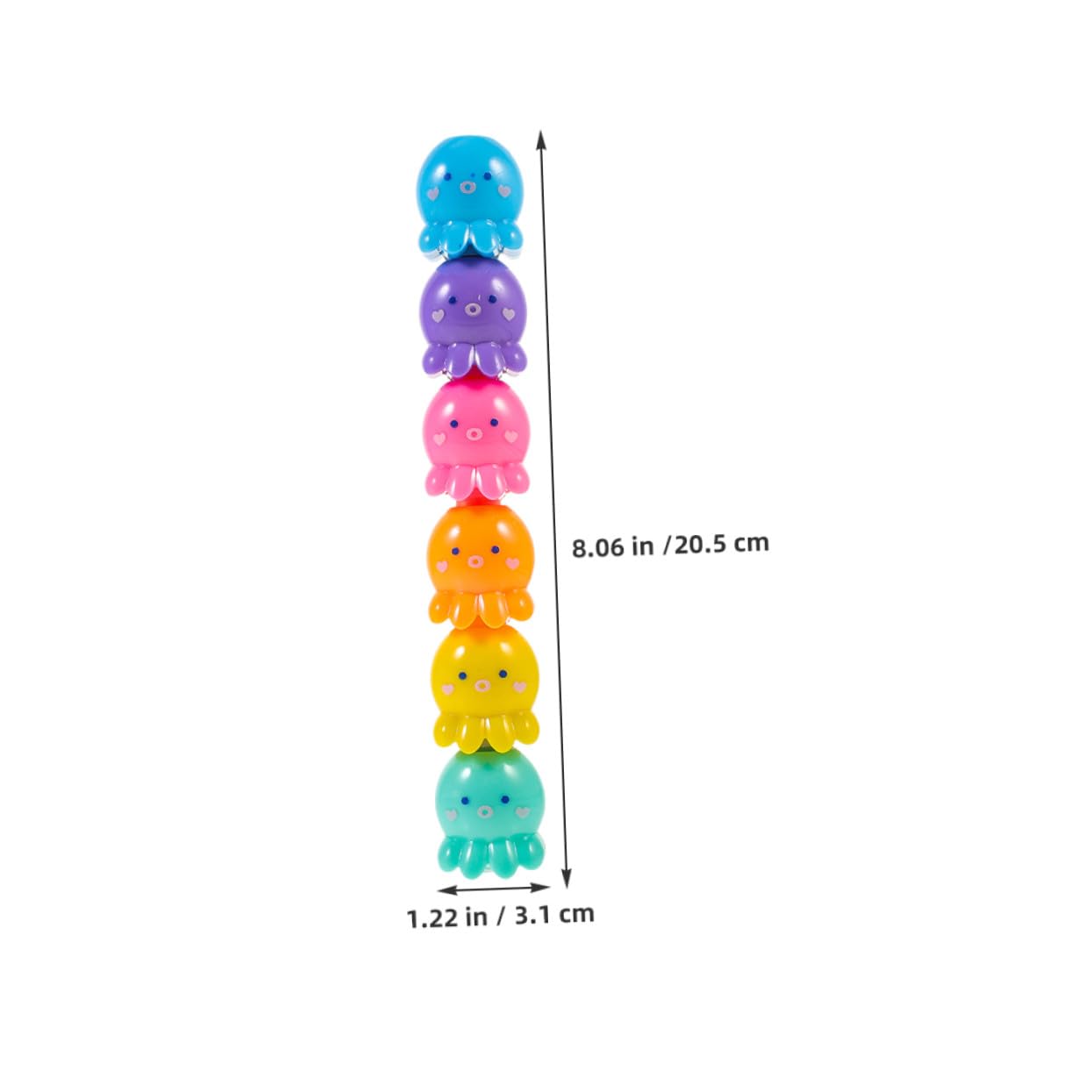 Angoily 2 Set Mini Evidenziatori Fluorescenti Polpo Design Impilabile e Compatto Penne Colorate per Studenti e Scrittura Scuola e Ufficio