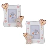 Doni Bomboniere Battesimo 1 pz Cornice Portafoto Femminuccia con Tenero Primo Compleanno Orsetto Palloncino tra Le Mani Lo Stesso È Collocato All