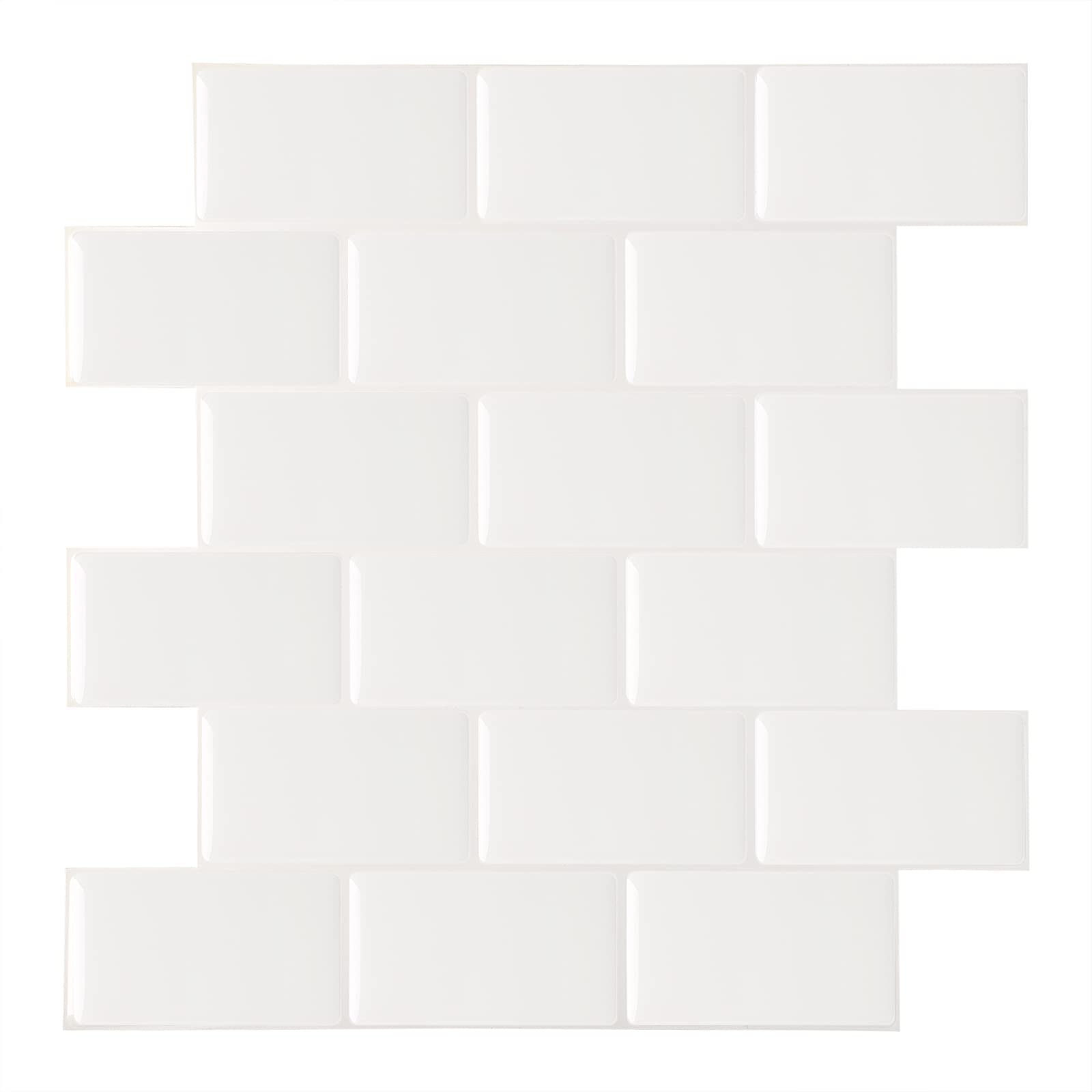 Photo 1 of 2 SETS - 3×Stronger & Thinker Upgraded Peel and Stick Backsplash for Kitchen 12X12 Inch White Peel and Stick Tile with 10 Sheet Stick on Tiles Kitchen Backsplash Tiles Peel and Stick White2-10pack