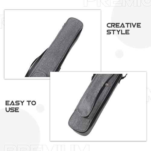 Étui de protection pour queue de billard gris anti-choc avec pochette multiple