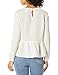 VELVET BY GRAHAM & SPENCER Women's Bubble Gauze Peplum Blouse, Coconut, XS