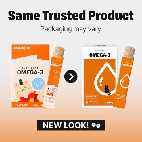 Image of Omega-3 for Cats, Lickable Skin & Coat Supplement with EPA + DHA, 30 Tubes | Wild-Caught Alaskan Salmon, Omega 3 Oil for Dry Skin, Dandruff, Itchy Skin, Shedding, Squeezable Tubes Cats Enjoy Like Treats