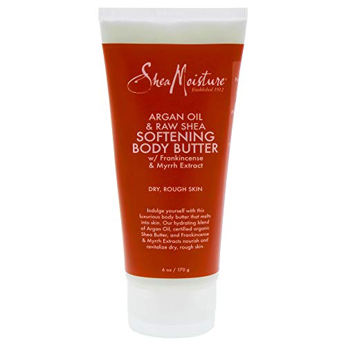 Shea Moisture Argan Oil & Raw Softening Body Butter Moisturizer for Unisex, 6 Ounce