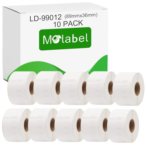 Molabel 99012 Pack of 10 Compatible with Dymo LabelWriter 310, 320, 330 Series, 400 Series, 450 Series, 4XL, EL40