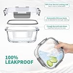 34pcs Glass Food Storage Containers with Lids Set, Airtight Glass Meal Prep Containers (17 Containers & 17 Lids), Leak Proof Lunch Container BPA-Free, Microwave, Oven, Freezer, Dishwasher Safe-Grey - Image 3
