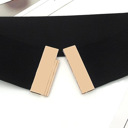 2 Inch Wide Women's Stretchy Belts for Dresses Fashion Simple Elastic Waist Belt with Alloy Buckle4