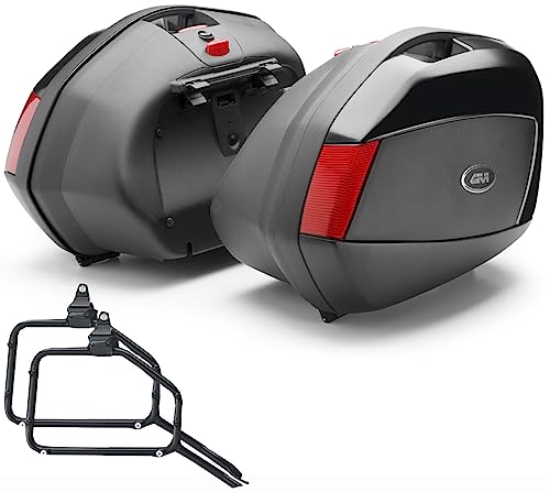givi v35n maletas laterales + portamaletas compatible con yamaha fz6 600 / fazer 2004 2005 2006 mototopgun