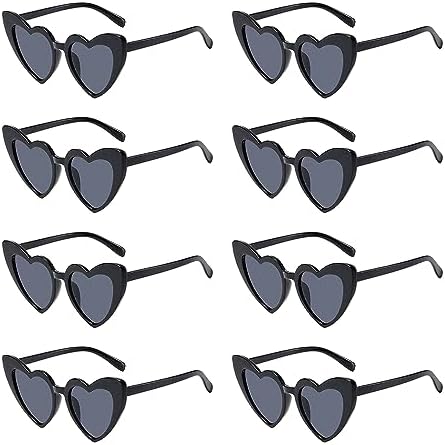 Aurasky Bride Herz Brillen Set - 9-teilig Für Junggesellinnenabschied Mit Braut & Team Brillen