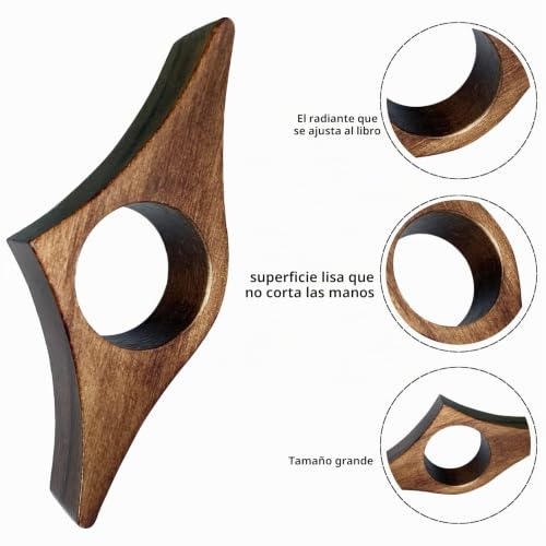Miniatura 3 de Soporte Para Páginas De Libros De 23 Mm, Para El Pulgar, Hecho A Mano, De Madera De Nogal, Accesorio De Lectura, Regalos Para Amantes De Los Libros, Lectores Y Profesores
